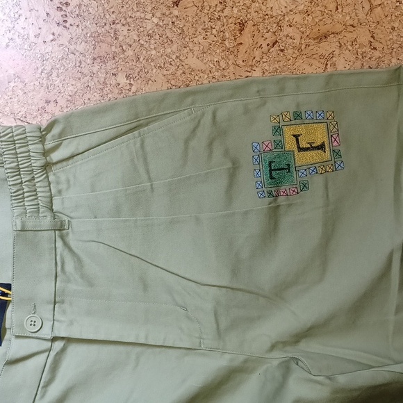 Teddy Fresh Relaxed Fit Embroidered Khaki Pants Size 32 NWT - Picture 4 of 11